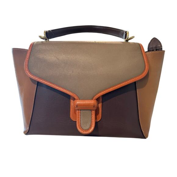 Coach Courier Carryall 89172 Colorblock Glovetanned Leather Satchel Bag - Picture 1 of 13